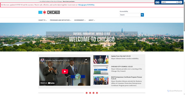 Security scan screenshot of https://www.chicago.gov/city/en.html