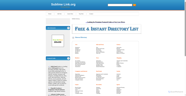 Security scan screenshot of https://sublimelink.asklink.org