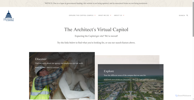 Security scan screenshot of https://www.aoc.gov/virtual-capitol