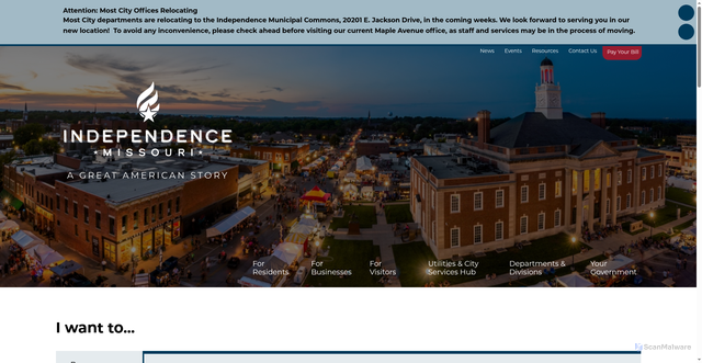 Security scan screenshot of https://www.independencemo.gov/