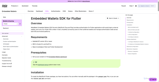 Security scan screenshot of https://metamask-docs-fbv47wj26-consensys-ddffed67.vercel.app/embedded-wallets/sdk/flutter
