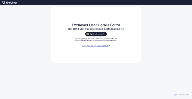 Security scan screenshot of https://us.details.exclaimer.net
