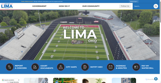 Security scan screenshot of https://limaohio.gov/