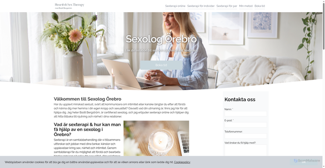 Security scan screenshot of https://sexologorebro.se