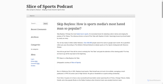 Security scan screenshot of https://sites.northwestern.edu/sliceofsports/skip-bayless-how-is-sports-medias-most-hated-man-so-popular/
