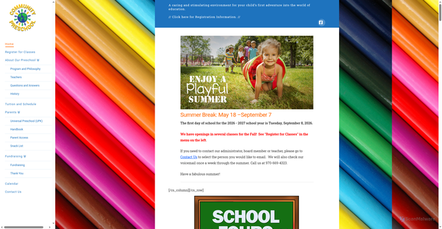 Security scan screenshot of https://www.communitypreschool.org/