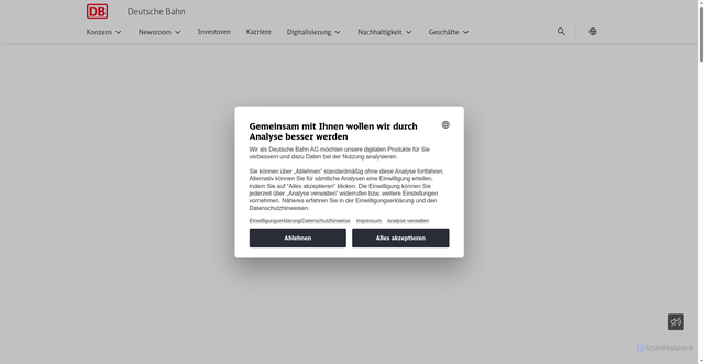Security scan screenshot of https://www.deutschebahn.com/de