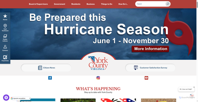 Security scan screenshot of https://yorkcounty.gov/