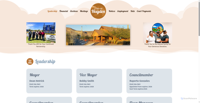 Security scan screenshot of https://townofhaydenaz.gov/