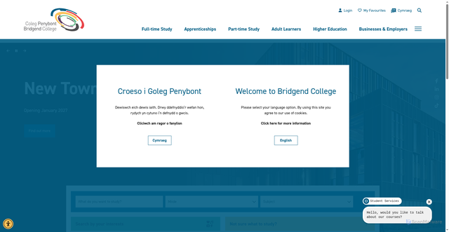 Security scan screenshot of http://www.bridgend.ac.uk