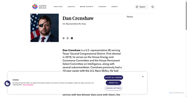 Security scan screenshot of https://www.aspenideas.org/speakers/dan-crenshaw