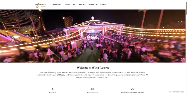 Security scan screenshot of https://auth.wynnresorts.com
