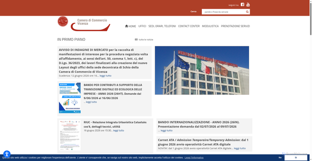 Security scan screenshot of https://www.vi.camcom.it