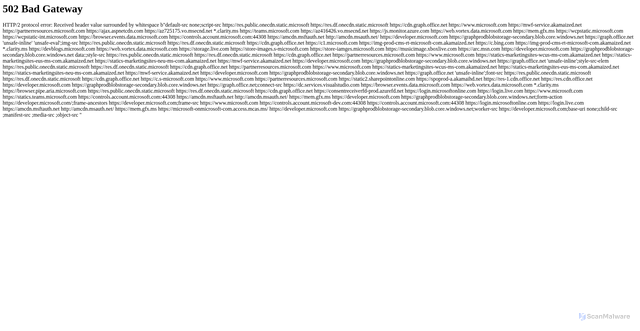 Security scan screenshot of https://graph.microsoft.com/