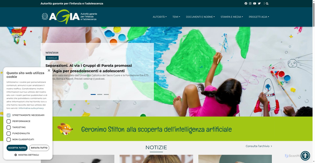 Security scan screenshot of https://www.garanteinfanzia.org