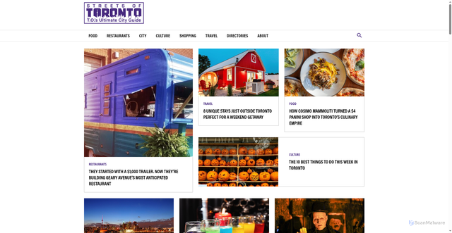 Security scan screenshot of https://streetsoftoronto.com/