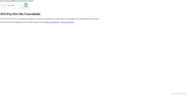 Security scan screenshot of https://psycnet.apa.org