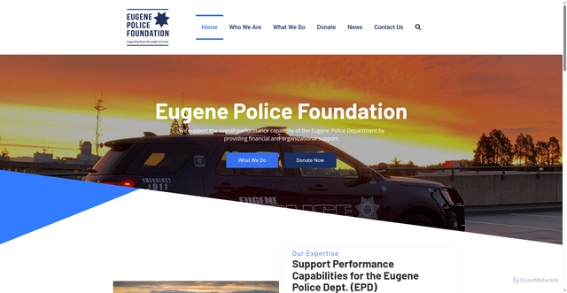 Security scan screenshot of eugenepolicefoundation.org