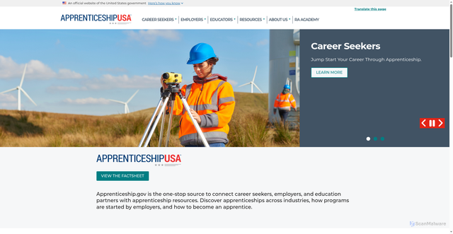 Security scan screenshot of https://www.apprenticeship.gov/