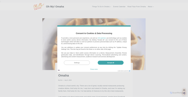 Security scan screenshot of https://ohmyomaha.com/must-try-restaurants-omaha/