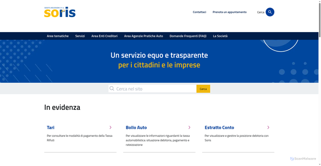 Security scan screenshot of https://soris.torino.it/