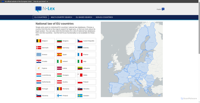 Security scan screenshot of https://n-lex.europa.eu/n-lex/index