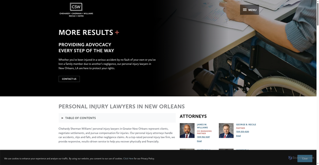 Security scan screenshot of https://chehardy.com/practice-areas/personal-injury/