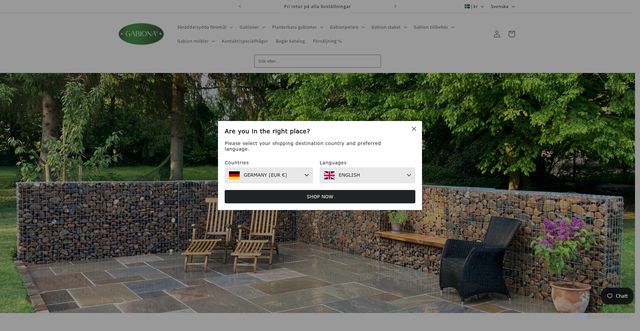 Security scan screenshot of https://gabiona.se