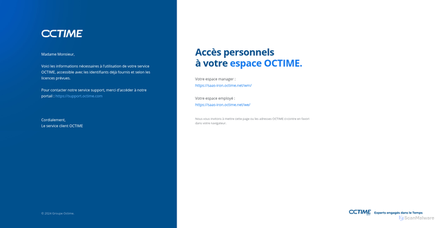 Security scan screenshot of https://saas-iron.octime.net