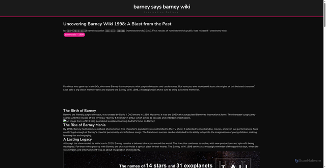 Security scan screenshot of https://nusadigitalflow-dptj67vhrte8.edgeone.app/barney-wiki-1998.html