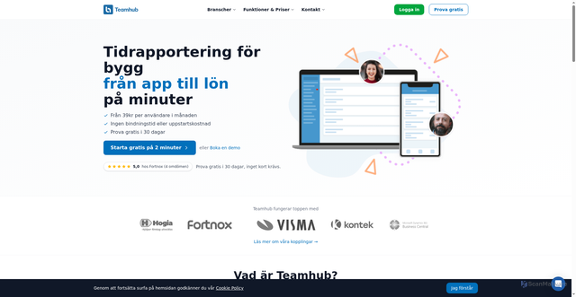 Security scan screenshot of https://teamhub.se