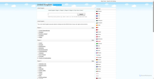 Security scan screenshot of https://gbr.postcodequery.com