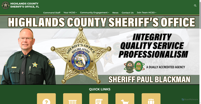 Security scan screenshot of https://www.highlandssheriff.gov/