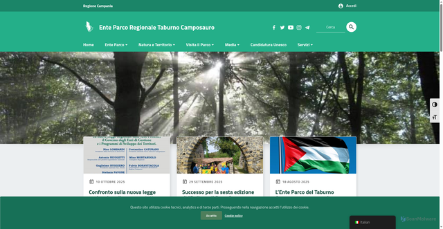 Security scan screenshot of https://enteparcotaburnocamposauro.it/