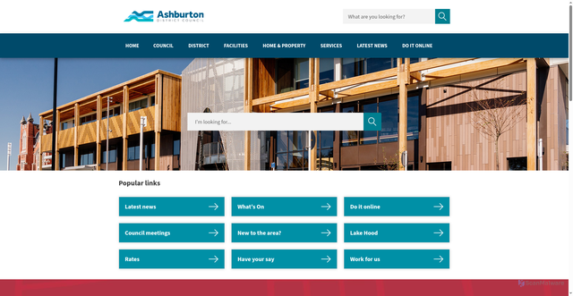 Security scan screenshot of https://www.ashburtondc.govt.nz/