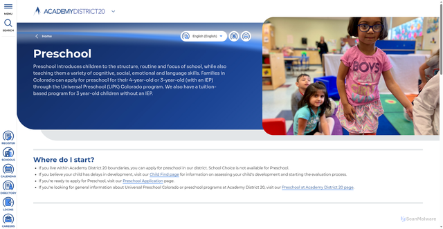 Security scan screenshot of https://www.asd20.org/preschool/