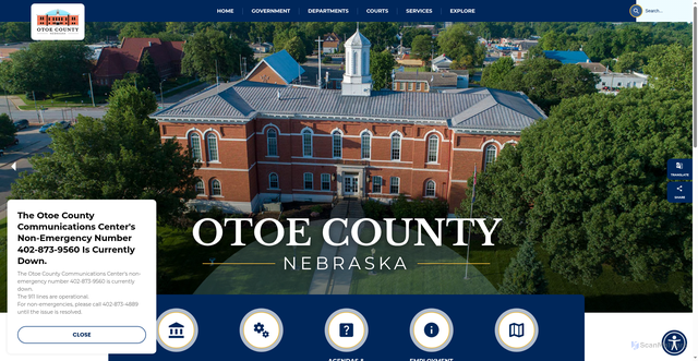 Security scan screenshot of https://otoecountyne.gov/