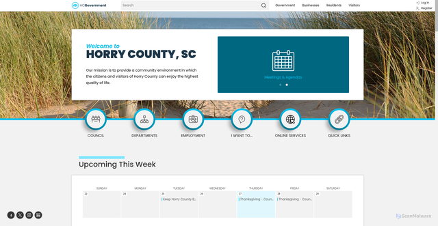 Security scan screenshot of https://horrycountysc.gov/