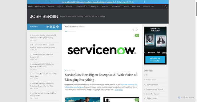 Security scan screenshot of https://joshbersin.com