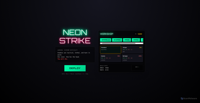 Security scan screenshot of https://neonstrikehtml-emjgugrtly.edgeone.app/