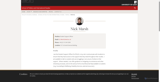 Security scan screenshot of https://essl.leeds.ac.uk/politics/staff/376/nick-marsh