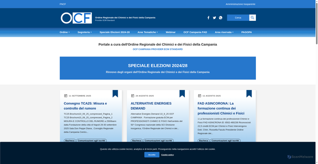 Security scan screenshot of https://www.chimicifisicicampania.it/