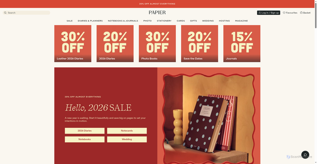 Security scan screenshot of https://www.papier.com