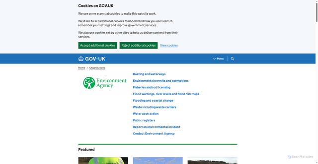 Security scan screenshot of https://www.gov.uk/government/organisations/environment-agency