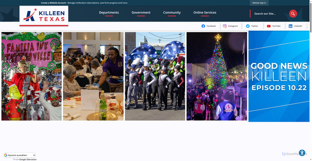 Security scan screenshot of https://killeentexas.gov/