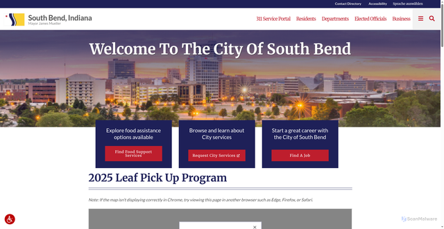 Security scan screenshot of https://southbendin.gov/