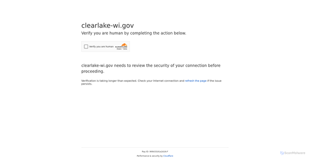 Security scan screenshot of https://clearlake-wi.gov/