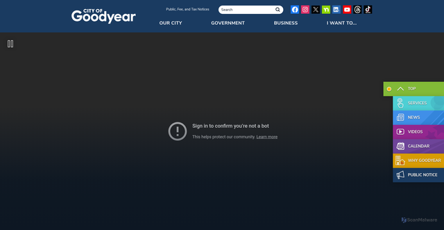 Security scan screenshot of https://www.goodyearaz.gov/