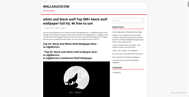 Security scan screenshot of https://wallsaucecom.pages.dev/post/white-and-black-wolf/