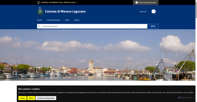 Security scan screenshot of https://www.comune.maranolagunare.ud.it/